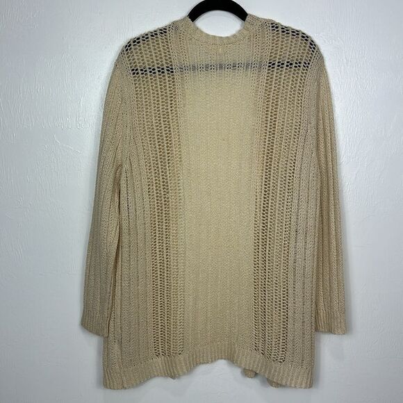 POL Tan Color Open Front Knitted Cardigan Sweater Size L - Picture 4 of 10